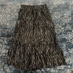 Zara black and gold metallic long skirt